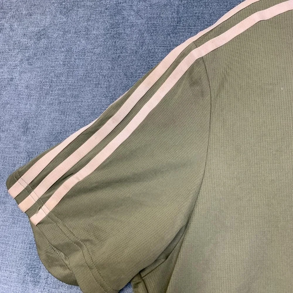 Adidas Acronym T-Shirt Mens Large Olive Green 3 Stripes Logo Casual Outdoor Tee